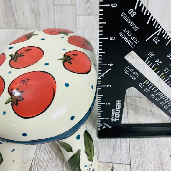 VTG Ganz Kitchy Gardner Bank Cherry Tomato Chair Ottoman Signed Farmhouse Decor - Picture 12 of 16